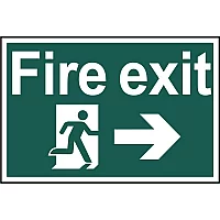 Scan Fire Exit Running Man Arrow Right Sign