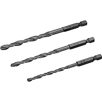 Stanley 3 Piece Hex Shank HSS Drill Bit Set