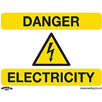 Sealey Rigid Plastic Danger Electricity Sign Pack of 10