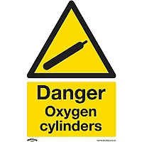 Sealey Self Adhesive Vinyl Danger Oxygen Cylinders Sign Pack of 10