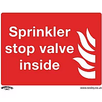 Sealey Rigid Plastic Sprinkler Stop Valve Sign Pack of 10