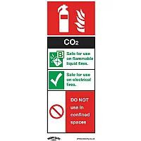 Sealey Self Adhesive Vinyl CO2 Fire Extinguisher Sign Pack of 10