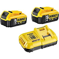 DeWalt 18v XR Cordless Twin Liion Battery and Fast Charger Pack 5ah
