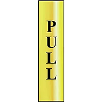 Scan Brass Effect Vertical Pull Sign