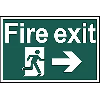 Scan Fire Exit Running Man Arrow Right Sign
