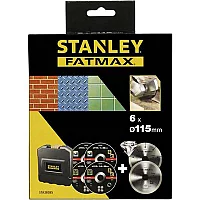 Stanley 6 Piece Multi Purpose 115mm Cutting Disc Set