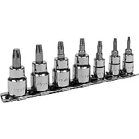 Sealey 7 Piece 14 and 38 Drive Lock On Torx Socket Bit Set