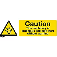 Sealey Rigid Plastic Caution Automatic Machinery Sign Pack of 10