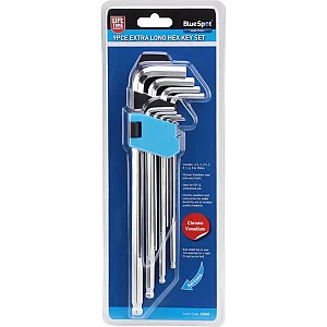 Blue Spot 9 Piece Extra Long Ball End Hex Key Set
