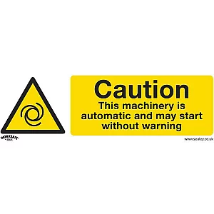 Sealey Rigid Plastic Caution Automatic Machinery Sign Pack of 10