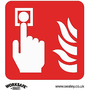 Sealey Rigid Plastic Fire Alarm Symbol Sign Pack of 10